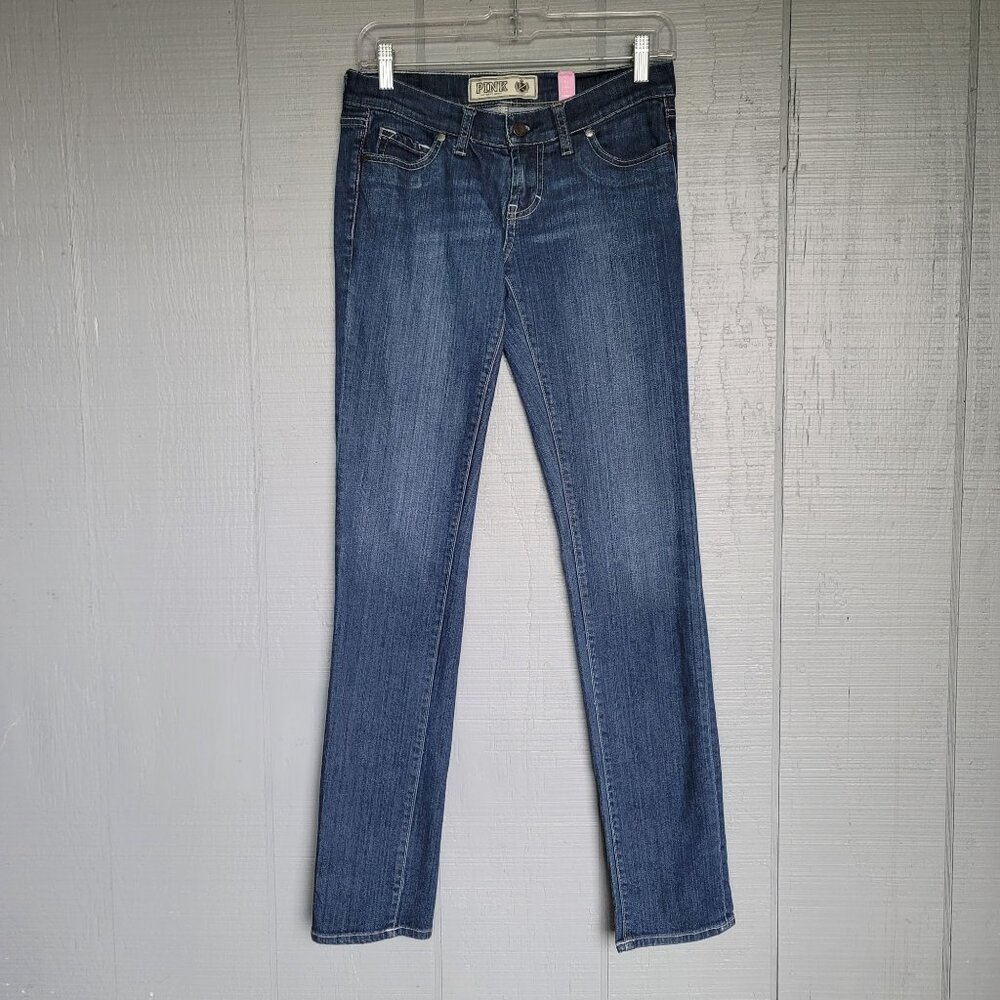 PINK Victoria's Secret Low-Rise Straight Leg Denim Jeans. Size 2